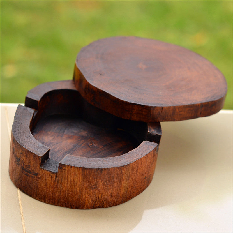 Rustic Natural Timber Wooden Ashtray