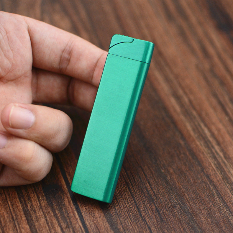 Premium 6" Slim Windproof Green Flame Refillable Lighter